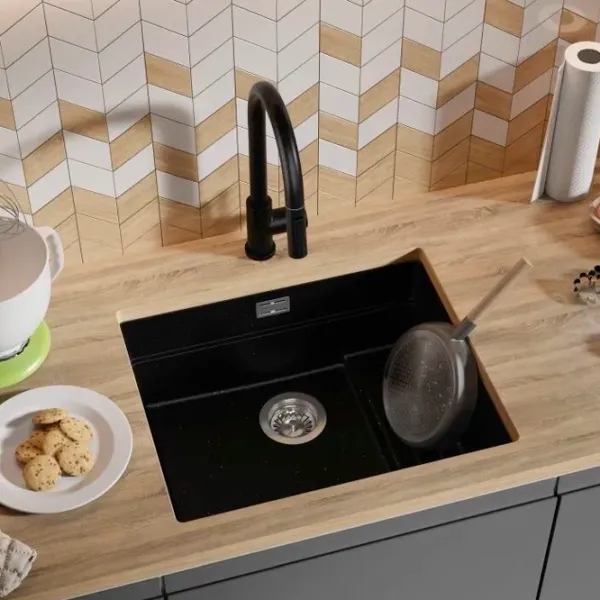 Кухонная мойка PRIMAGRAN PRAGUE 60 Step Level Undermount 47 x 56 / Гранит / Черный металлик photo 5