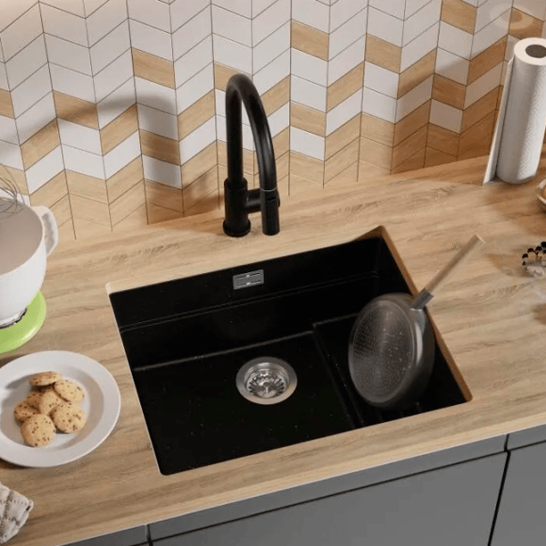 Кухонная мойка PRIMAGRAN PRAGUE 60 Step Level Undermount 47 x 56 / Гранит / Черный металлик photo 5