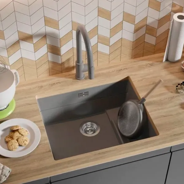 Кухонная мойка PRIMAGRAN PRAGUE 60 Step Level Undermount 47 x 56 / Гранит / Серый photo 4