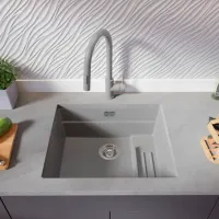 Chiuvetă PRIMAGRAN PRAGUE 60 Step Level Undermount 47 x 56 / Granit / Gray photo 5