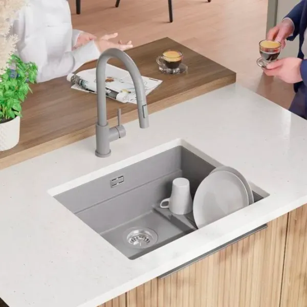 Кухонная мойка PRIMAGRAN PRAGUE 60 Step Level Undermount 47 x 56 / Гранит / Серый photo 6