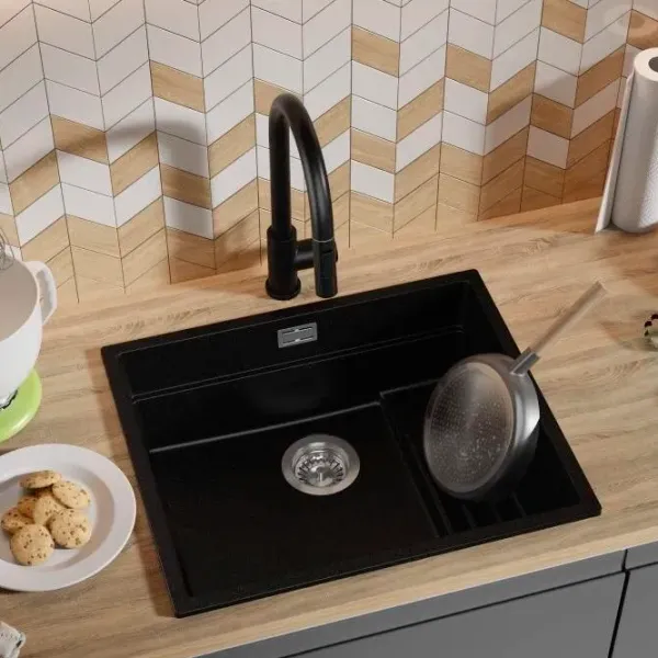 Кухонная мойка PRIMAGRAN PRAGUE 60 Step Level 47 x 56 / Гранит / Черный photo 5