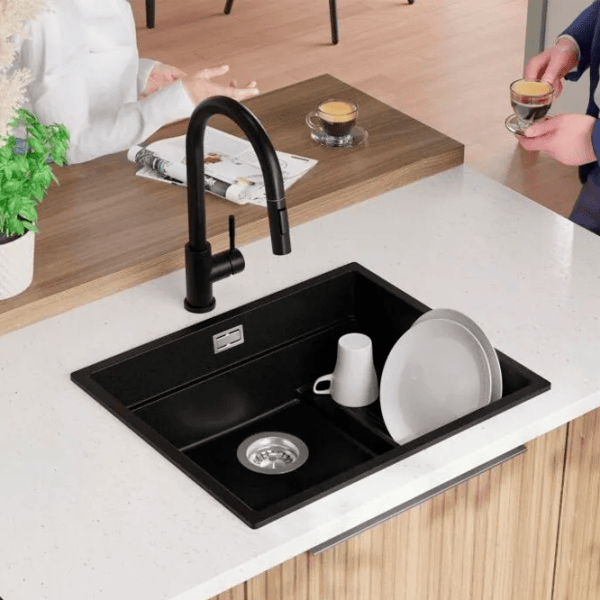 Кухонная мойка PRIMAGRAN PRAGUE 60 Step Level 47 x 56 / Гранит / Черный photo 6