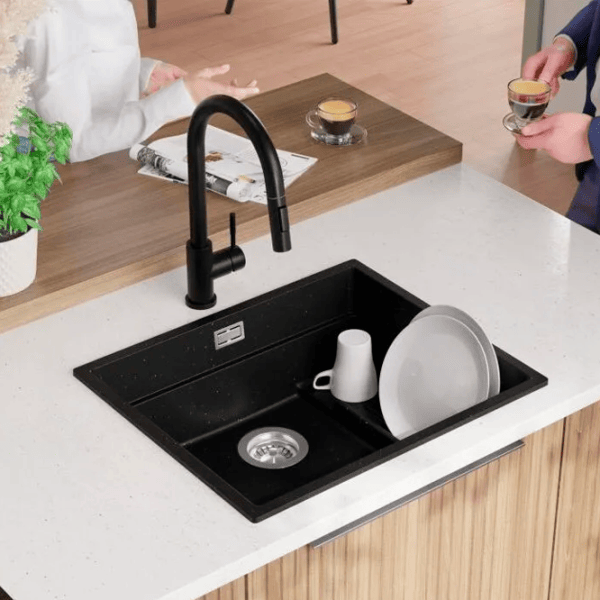 Кухонная мойка PRIMAGRAN PRAGUE 60 Step Level 47 x 56 / Гранит / Черный металлик photo 7