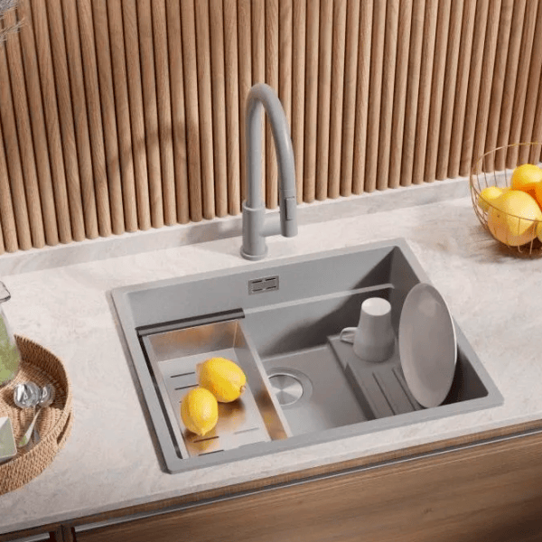 Кухонная мойка PRIMAGRAN PRAGUE 60 Step Level 47 x 56 / Гранит / Серый photo 3