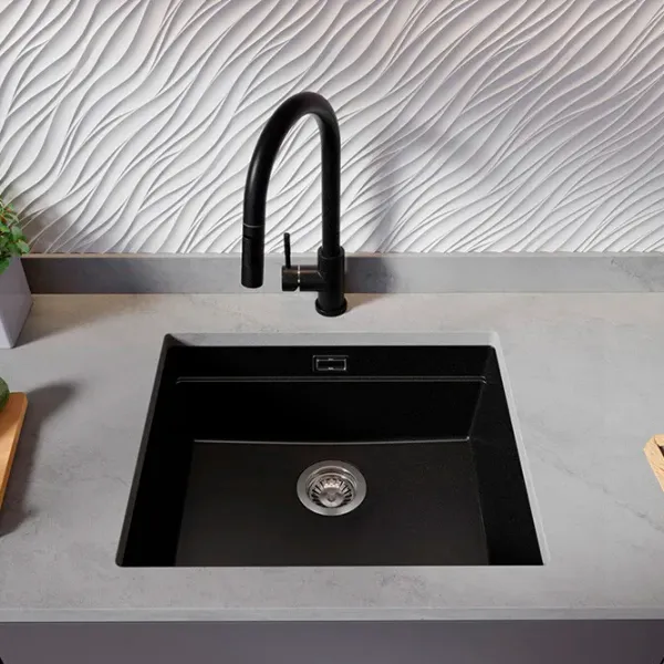 Кухонная мойка PRIMAGRAN PRAGUE 60 Level Undermount 47 x 46 / Гранит / Черный photo 4