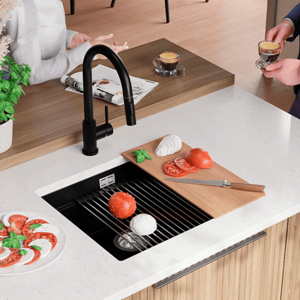 Кухонная мойка PRIMAGRAN PRAGUE 60 Level Undermount 47 x 46 / Гранит / Черный photo 5