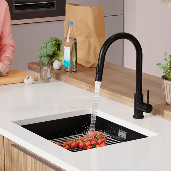 Кухонная мойка PRIMAGRAN PRAGUE 60 Level Undermount 47 x 46 / Гранит / Черный photo 7