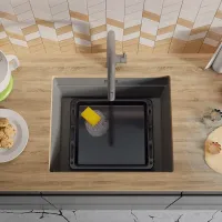 Chiuvetă PRIMAGRAN PRAGUE 60 Level Undermount 47 x 46 / Granit / Gray photo 2