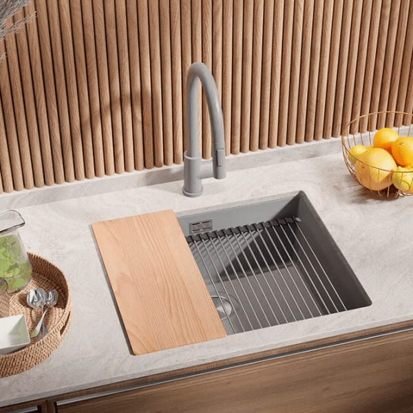 Кухонная мойка PRIMAGRAN PRAGUE 60 Level Undermount 47 x 46 / Гранит / Серый photo 3