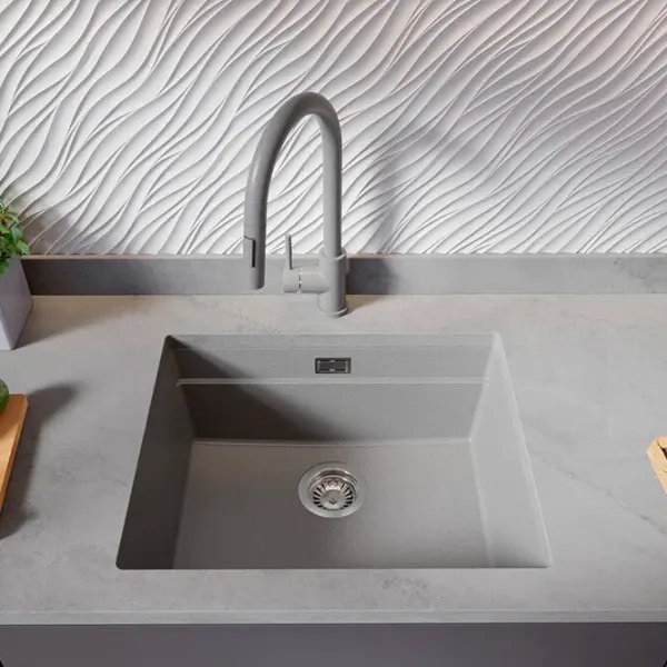 Кухонная мойка PRIMAGRAN PRAGUE 60 Level Undermount 47 x 46 / Гранит / Серый photo 4