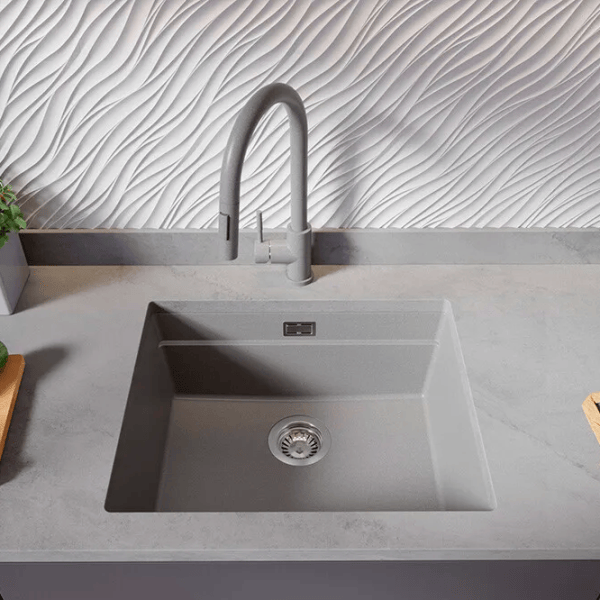 Кухонная мойка PRIMAGRAN PRAGUE 60 Level Undermount 47 x 46 / Гранит / Серый photo 4