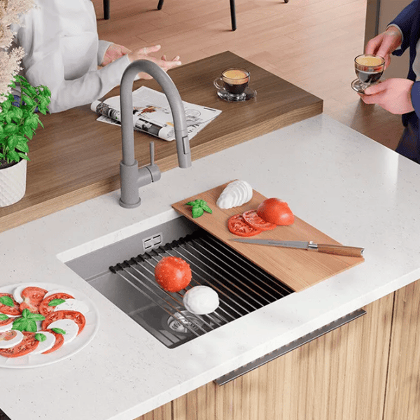 Кухонная мойка PRIMAGRAN PRAGUE 60 Level Undermount 47 x 46 / Гранит / Серый photo 5