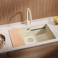 Chiuvetă PRIMAGRAN PRAGUE 80 Level Undermount 47 x 76 / Granit / Beige photo 3