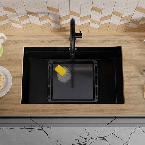 Кухонная мойка PRIMAGRAN PRAGUE 80 Level Undermount 47 x 76 / Гранит / Черный photo 2