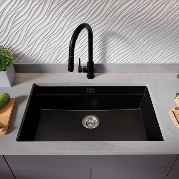 Кухонная мойка PRIMAGRAN PRAGUE 80 Level Undermount 47 x 76 / Гранит / Черный photo 5