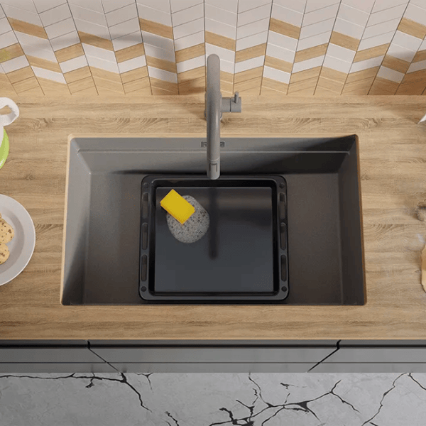 Кухонная мойка PRIMAGRAN PRAGUE 80 Level Undermount 47 x 76 / Гранит / Серый photo 2