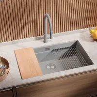Chiuvetă PRIMAGRAN PRAGUE 80 Level Undermount 47 x 76 / Granit / Gray photo 3