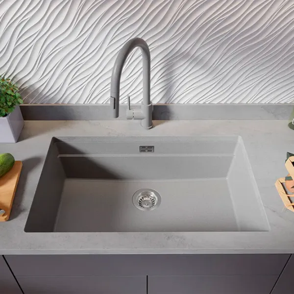 Кухонная мойка PRIMAGRAN PRAGUE 80 Level Undermount 47 x 76 / Гранит / Серый photo 4