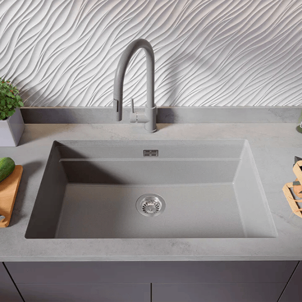 Кухонная мойка PRIMAGRAN PRAGUE 80 Level Undermount 47 x 76 / Гранит / Серый photo 4
