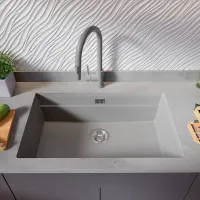 Chiuvetă PRIMAGRAN PRAGUE 80 Level Undermount 47 x 76 / Granit / Gray photo 4