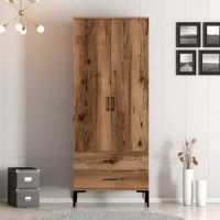 Dulap pentru haine Trendy Kumsal T 80 x 47.5 x 201.4 / PAL melaminat / Walnut photo 2