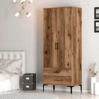 Dulap pentru haine Trendy Kumsal T 80 x 47.5 x 201.4 / PAL melaminat / Walnut photo 5