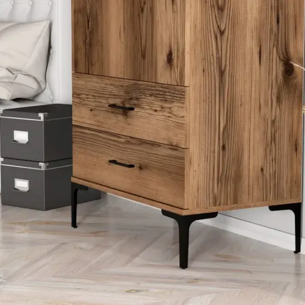 Dulap pentru haine Trendy Kumsal T 80 x 47.5 x 201.4 / PAL melaminat / Walnut photo 6
