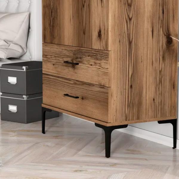 Dulap pentru haine Trendy Kumsal T 80 x 47.5 x 201.4 / PAL melaminat / Walnut photo 6