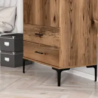 Dulap pentru haine Trendy Kumsal T 80 x 47.5 x 201.4 / PAL melaminat / Walnut photo 6