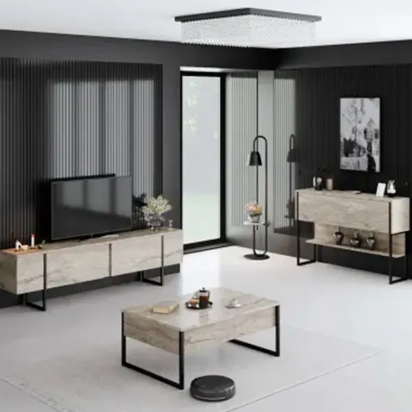 Comodă Trendy Luxe 80 x 120 x 30 / PAL / Travertine photo 3