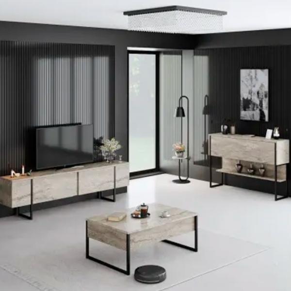 Comodă Trendy Luxe 80 x 120 x 30 / PAL / Travertine photo 3