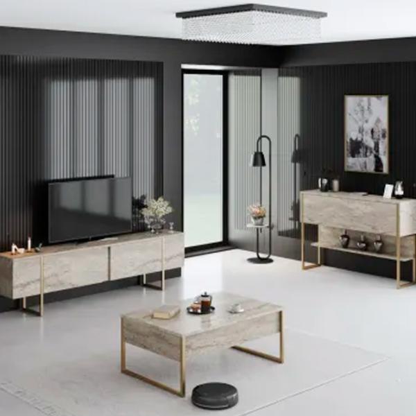 Comodă Trendy Luxe 80 x 120 x 30 / PAL / Travertine photo 3