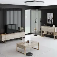 Comodă Trendy Luxe 80 x 120 x 30 / PAL / Travertine photo 3