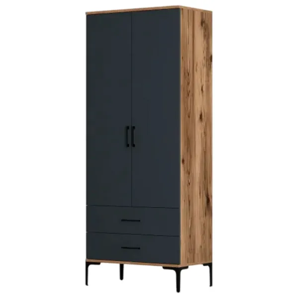 Dulap pentru haine Trendy Kumsal T 80 x 47.5 x 201.4 / PAL melaminat / Walnut photo 1