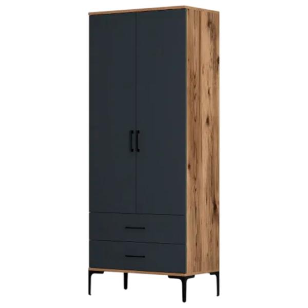 Dulap pentru haine Trendy Kumsal T 80 x 47.5 x 201.4 / PAL melaminat / Walnut photo 1
