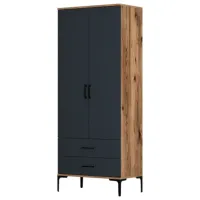 Dulap pentru haine Trendy Kumsal T 80 x 47.5 x 201.4 / PAL melaminat / Walnut