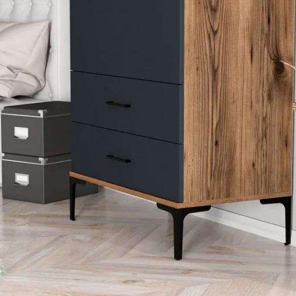 Dulap pentru haine Trendy Kumsal T 80 x 47.5 x 201.4 / PAL melaminat / Walnut photo 6