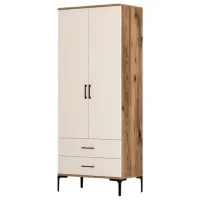 Dulap pentru haine Trendy Kumsal T 80 x 47.5 x 201.4 / PAL melaminat / Walnut
