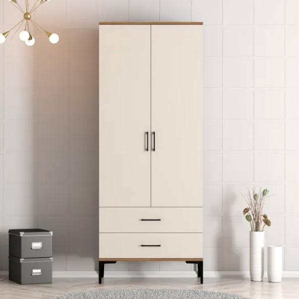 Dulap pentru haine Trendy Kumsal T 80 x 47.5 x 201.4 / PAL melaminat / Walnut photo 3