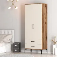 Dulap pentru haine Trendy Kumsal T 80 x 47.5 x 201.4 / PAL melaminat / Walnut photo 5