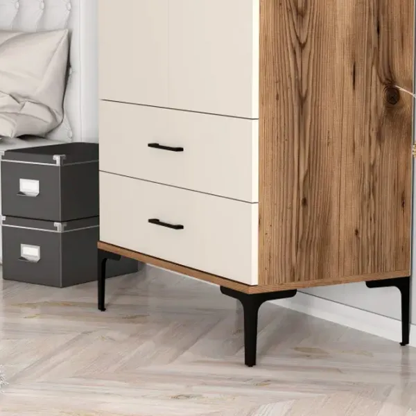 Dulap pentru haine Trendy Kumsal T 80 x 47.5 x 201.4 / PAL melaminat / Walnut photo 6