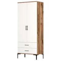 Dulap pentru haine Trendy Kumsal T 80 x 47.5 x 201.4 / PAL melaminat / Walnut