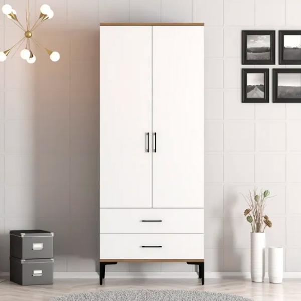 Dulap pentru haine Trendy Kumsal T 80 x 47.5 x 201.4 / PAL melaminat / Walnut photo 3