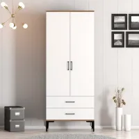Dulap pentru haine Trendy Kumsal T 80 x 47.5 x 201.4 / PAL melaminat / Walnut photo 3