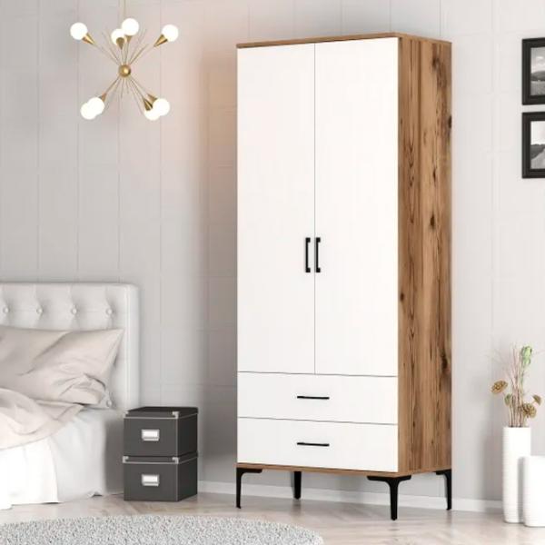 Dulap pentru haine Trendy Kumsal T 80 x 47.5 x 201.4 / PAL melaminat / Walnut photo 4