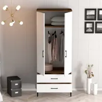 Dulap pentru haine Trendy Kumsal T 80 x 47.5 x 201.4 / PAL melaminat / Walnut photo 5