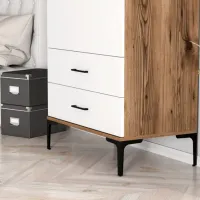 Dulap pentru haine Trendy Kumsal T 80 x 47.5 x 201.4 / PAL melaminat / Walnut photo 6