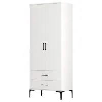 Dulap pentru haine Trendy Kumsal T 80 x 47.5 x 201.4 / PAL melaminat / White