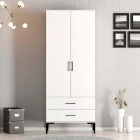 Dulap pentru haine Trendy Kumsal T 80 x 47.5 x 201.4 / PAL melaminat / White photo 3